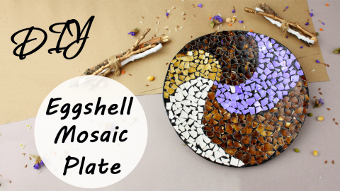  DIY Eggshell Mosaic Plate Wall Decor 